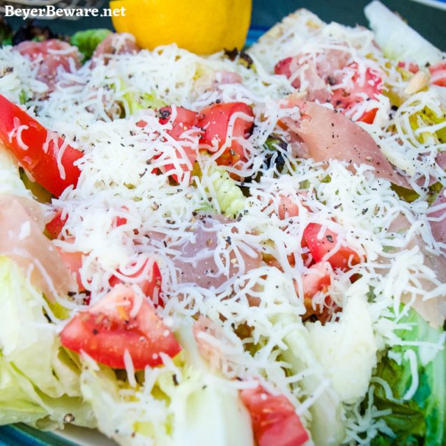 Grilled Romaine Salad with Prosciutto - Beyer Beware