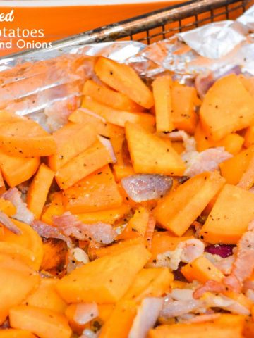 Grilled Sweet Potatoes with Bacon and Onions are an easy grilled side dish recipe perfect for your next BBQ.