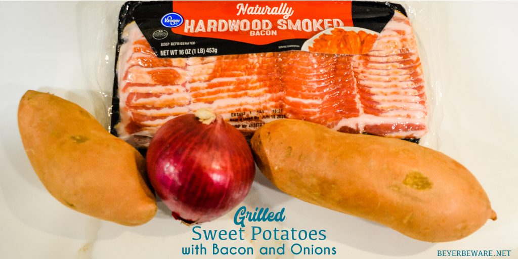 Grilled Sweet Potatoes with Bacon and Onions are an easy grilled side dish recipe perfect for your next BBQ. 