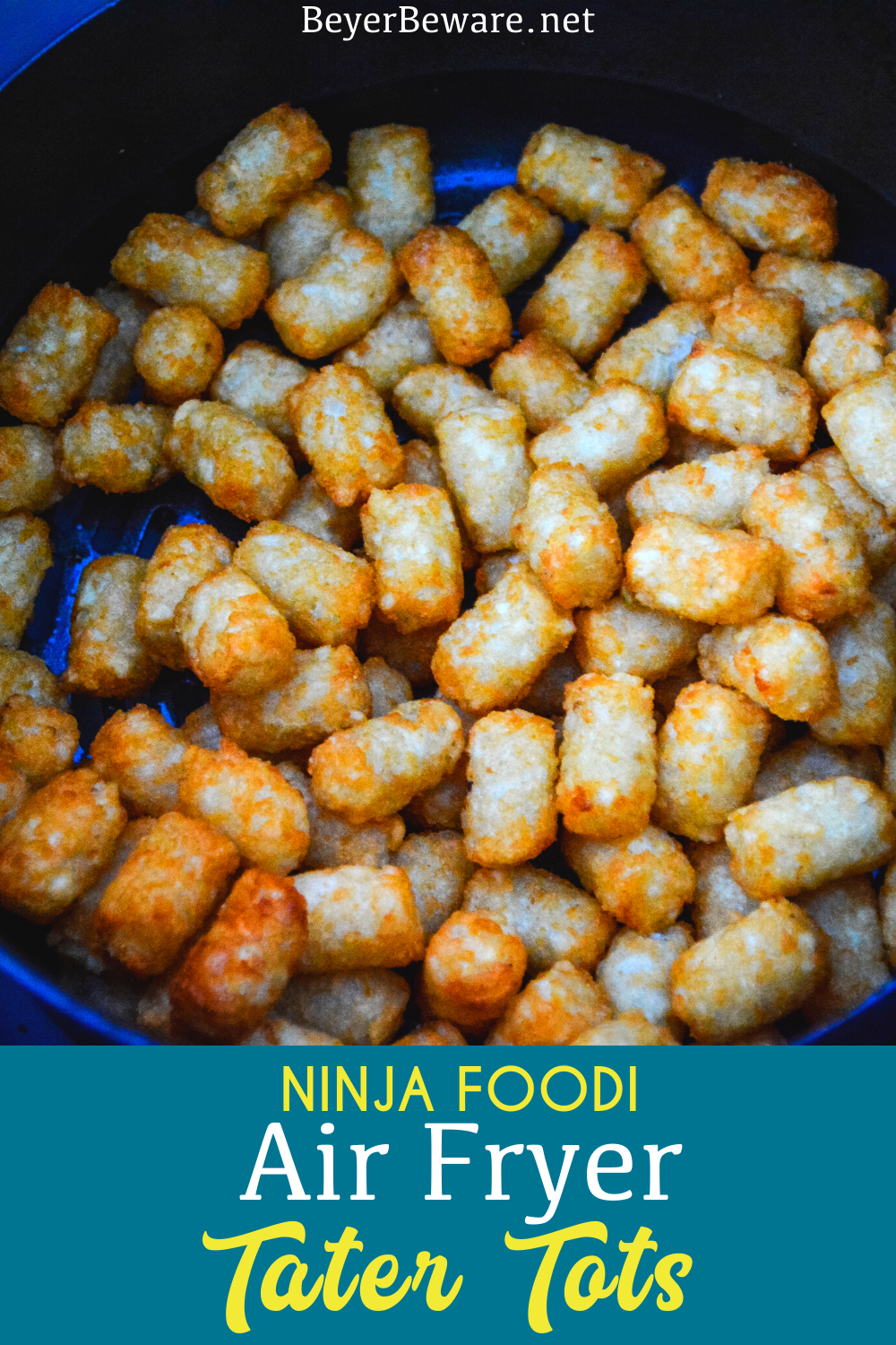 Ninja Foodi Air Fryer Tater Tots are the best tater tots you can make at home in under 15 minutes and mini tater tots for the best tots.