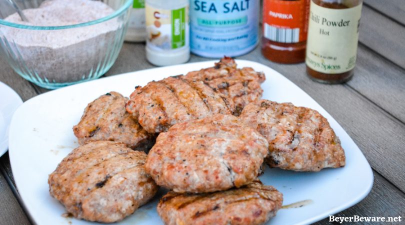 Pork Burger Seasoning Salt is a combination of three salts, paprika and chili powder to create a seasoning salt that is perfect on pork burgers, pork chops and even chicken and beef. #pork #Burgers #Seasonings #Salt #Spices #Grilling #Recipes