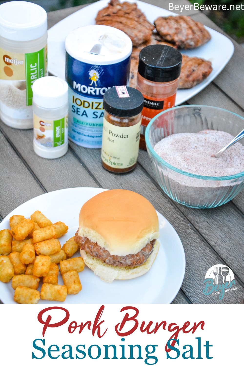 Pork Seasoning Salt recipe is Iroquois Conty Pork Producers Seasoning made from sea salt, garlic powder, onion powder, paprika, and chili powder that is great on pork, chicken, and even fries.