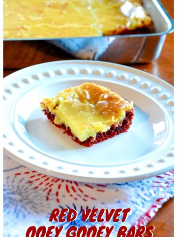 Red Velvet Ooey Gooey Butter Bars