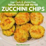 Low-Carb Air Fryer Zucchini Chips are made with sliced zucchini, almond flour, parmesan cheese, steak seasoning and eggs and ready in 10 minutes in the Ninja Foodi or air fryer.