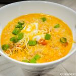 Instant Pot Low-Carb Taco Soup is a simple 5 ingredient taco soup that is done in under 30 minutes and is one of our favorite keto soup recipes.
