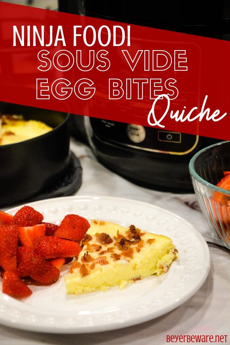 Ninja Foodi Sous Vide Egg Bites Quiche is an amazing, glorious low-carb crustless bacon cheese quiche made in less than 30 minutes.