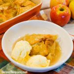 Super Easy 5-Ingredient Apple Dumplings are made with store-bought pie crusts, apples, cinnamon and sugar, butter, and a simple cinnamon and sugar syrup.