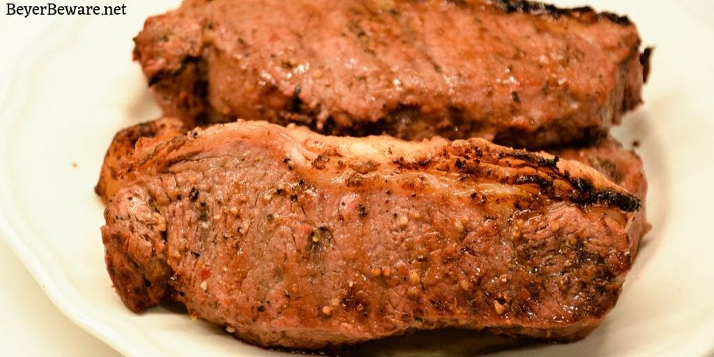 All-American Steaks require two simple ingredients of Italian dressing and Worcestershire sauce to form a marinade that does its job in 30 minutes and ready for a hot grill.