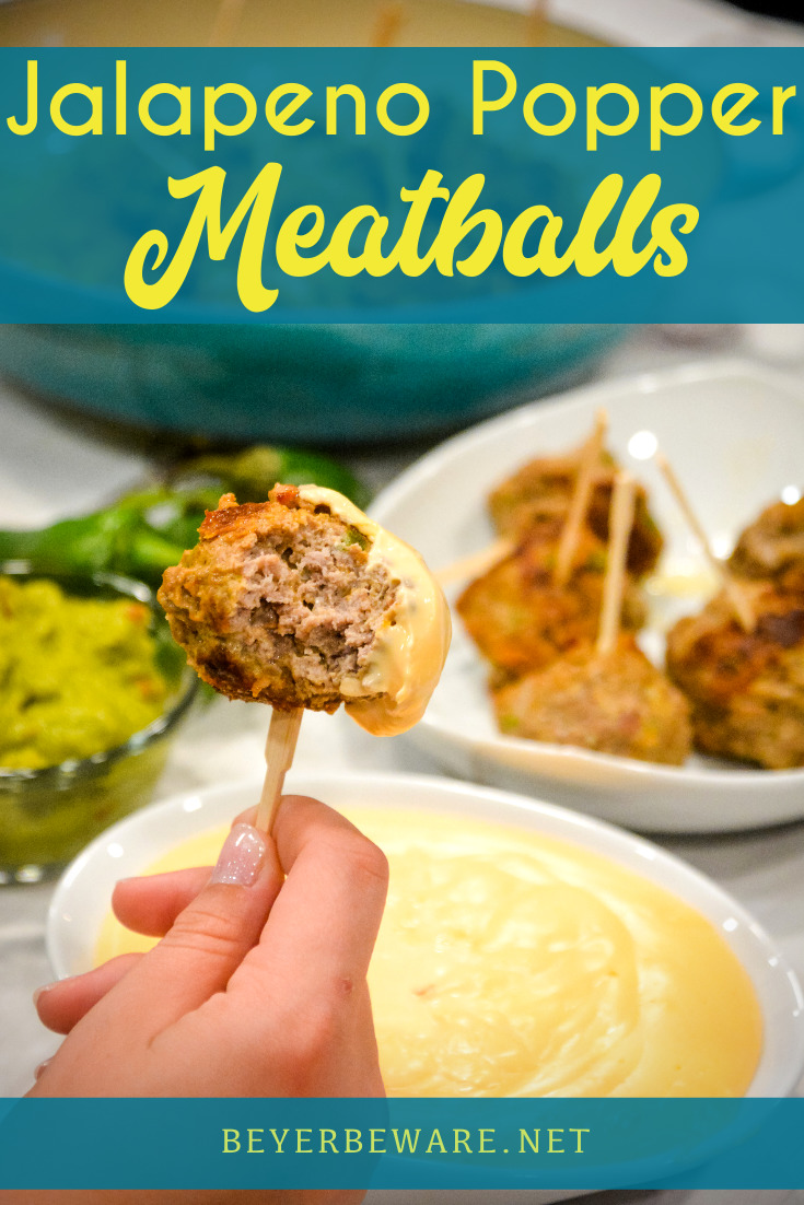 Low-Carb Jalapeno Popper Meatballs combine hamburger with chopped jalapenos, bacon, cream cheese, cheddar cheese, and lots of seasoning dipped in a low-carb cheese sauce.