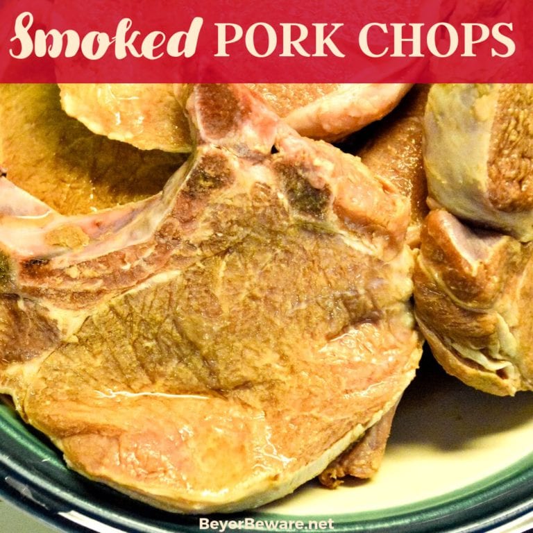 When you are ready to smoke your pork chops, drain the brine off the