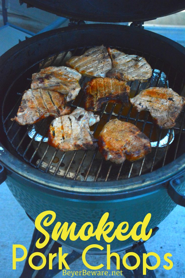 Smoked pork chops don't have to be something you have to just eat out. Enjoy this simple smoked pork chops recipe you can smoke your own pork chops on your home smoker or big green egg.