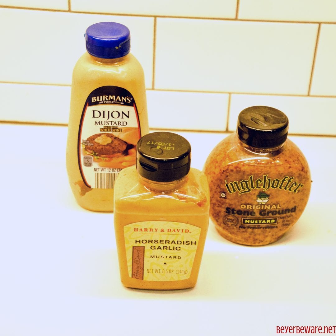 Three types of mustards