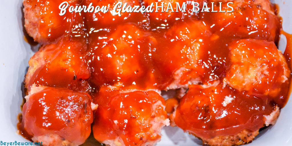 Bourbon Glazed Ham Balls are the pork meatball recipe that combines ground ham and ground and drenched in a sweet bourbon glaze for the sweet and savory ham ball.