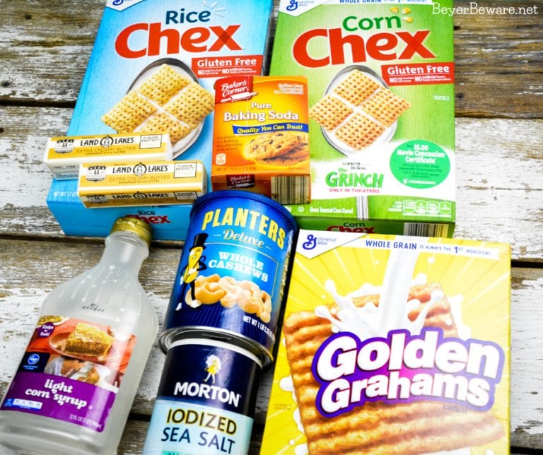 Caramel Cashew Chex Mix Ingredients