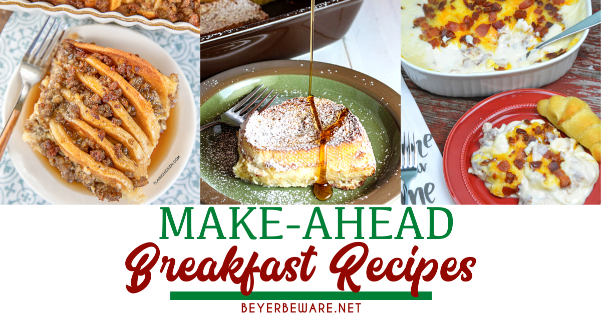 Christmas morning breakfast ideas from make-ahead breakfast casserole recipes to pastries and also breakfast drinks and cocktails to help feed your family without you spending all the time in the kitchen.