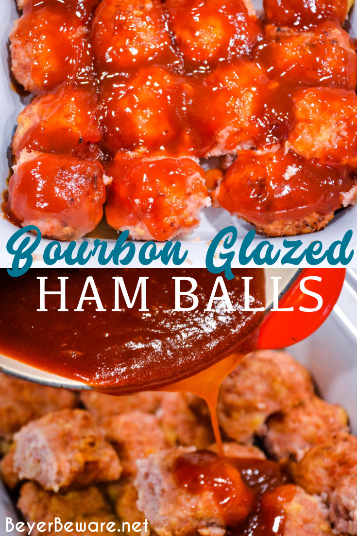 Bourbon Glazed Ham Balls are the pork meatball recipe that combines ground ham and ground and drenched in a sweet bourbon glaze for the sweet and savory ham ball.