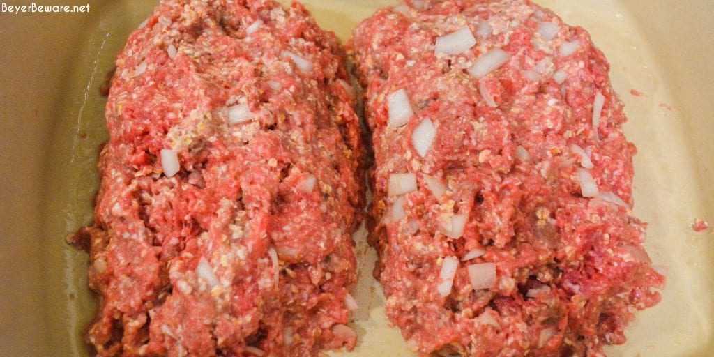 Mom's best meatloaf recipe is a gluten-free recipe as it is made with ground beef, oats, onions, eggs, milk, and a sweet and tangy glaze that is baked to perfection.