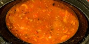 This crock pot taco hamburger and rice soup is a taco-seasoned stuffed pepper soup with a tomato base, rice, bell peppers, onions, and ground beef.