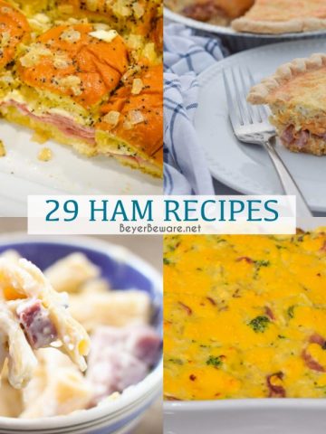 Theses 29 ham recipes are a great way to use up leftover ham to make ham breakfast, ham casserole recipes, ham soups, and ham sandwiches for an easy weeknight dinner.