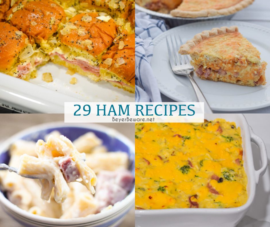 Theses 29 ham recipes are a great way to use up leftover ham to make ham breakfast, ham casserole recipes, ham soups, and ham sandwiches for an easy weeknight dinner.