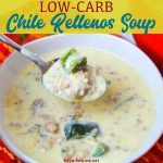 Low-carb chile Rellenos soup is a creamy keto Mexican soup recipe combining queso and cream cheese, ground pork, taco seasonings, and poblano peppers. This is poblano pepper and sausage soup is full of flavors just like your favorite chile Rellenos at your favorite Mexican restaurant.