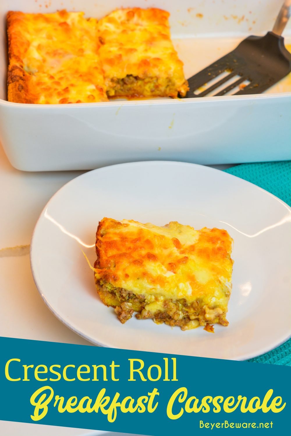 Crescent roll breakfast casserole is an easy to make sausage breakfast casserole recipe with 5 ingredients.