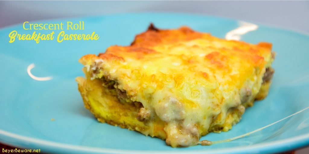 Crescent roll breakfast casserole is an easy to make sausage breakfast casserole recipe with 5 ingredients.