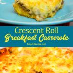 Crescent roll breakfast casserole is an easy to make sausage breakfast casserole recipe with 5 ingredients.