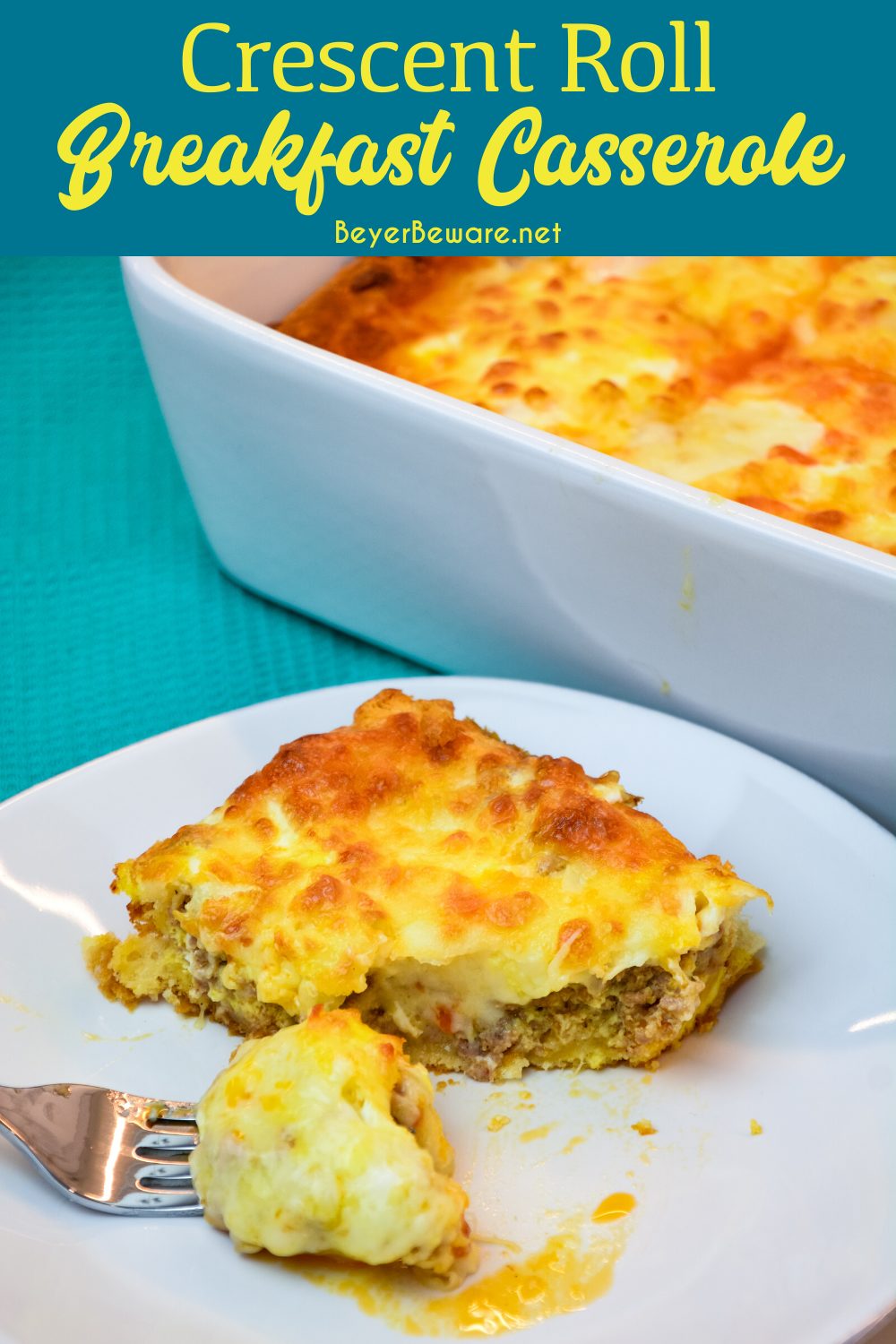 Crescent roll breakfast casserole is an easy to make sausage breakfast casserole recipe with 5 ingredients.