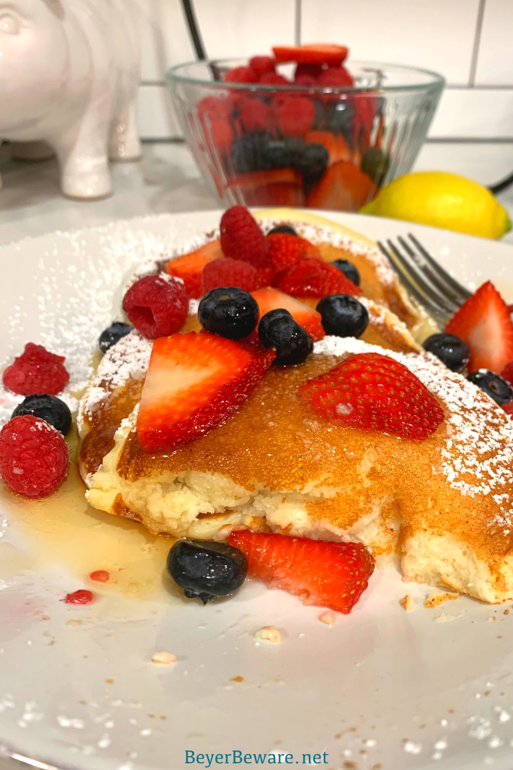 Lemon ricotta pancakes are a fluffy, citrusy pancake made with ricotta, buttermilk, lemon zest and juice to fill these pancakes with a flavor and texture like no other.