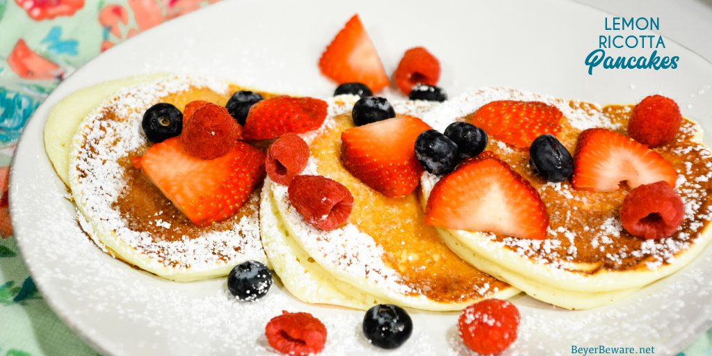 Lemon ricotta pancakes are a fluffy, citrusy pancake made with ricotta, buttermilk, lemon zest and juice to fill these pancakes with a flavor and texture like no other.