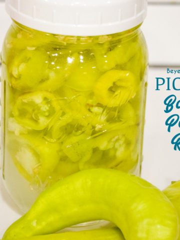 Learn how to can banana pepper rings with this easy refrigerator pickled peppers recipe that is made with your mild or hot banana peppers plus salt, sugar, vinegar, and water.