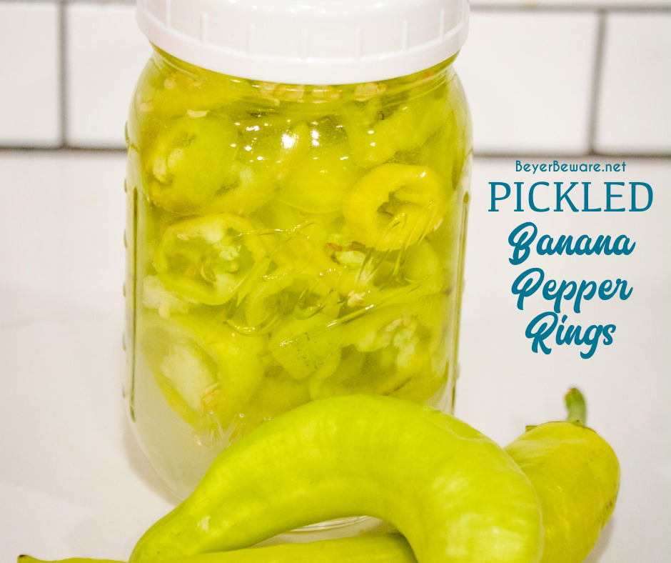 Learn how to can banana pepper rings with this easy refrigerator pickled peppers recipe that is made with your mild or hot banana peppers plus salt, sugar, vinegar, and water.