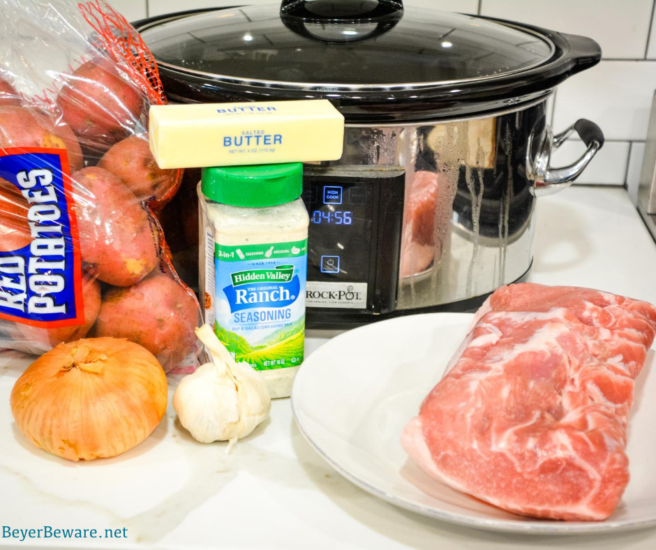 Crock Pot Ranch Pork Poin and Potatoes Ingredients