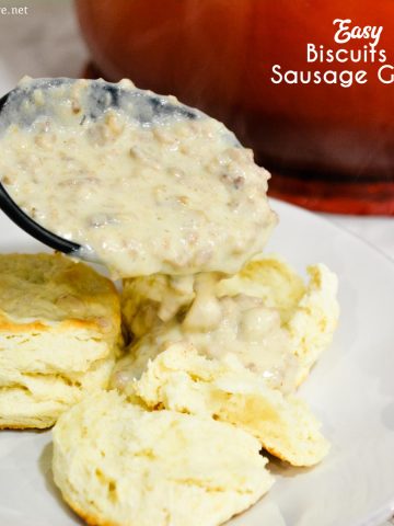 Homemade sausage gravy is a simple white gravy with breakfast sausage recipe perfect for easy biscuits and gravy breakfast made regularly for breakfast since it is so easy to make.