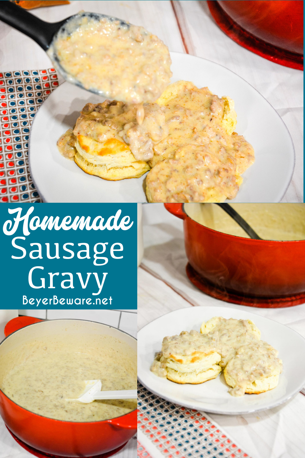 Homemade sausage gravy is a simple white gravy with breakfast sausage recipe perfect for easy biscuits and gravy breakfast made regularly for breakfast since it is so easy to make.