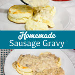 Homemade sausage gravy is a simple white gravy with breakfast sausage recipe perfect for easy biscuits and gravy breakfast made regularly for breakfast since it is so easy to make.