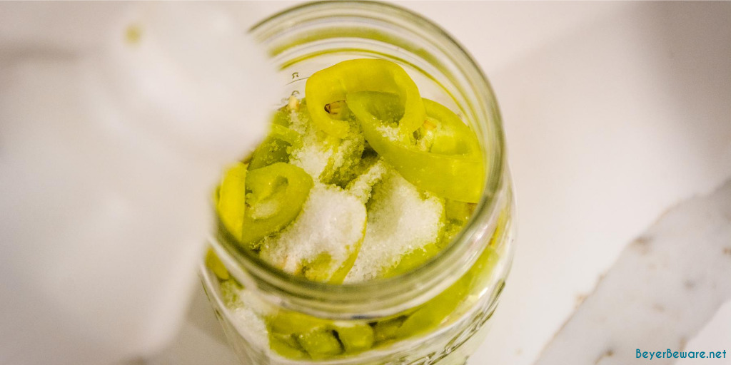 Learn how to can banana pepper rings with this easy refrigerator pickled peppers recipe that is made with your mild or hot banana peppers plus salt, sugar, vinegar, and water.