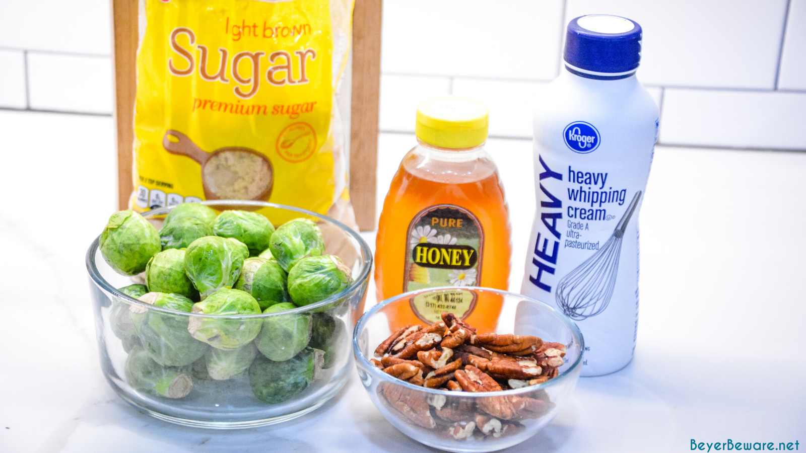 Ingredients for Brussels Sprout with Pecans and Honey