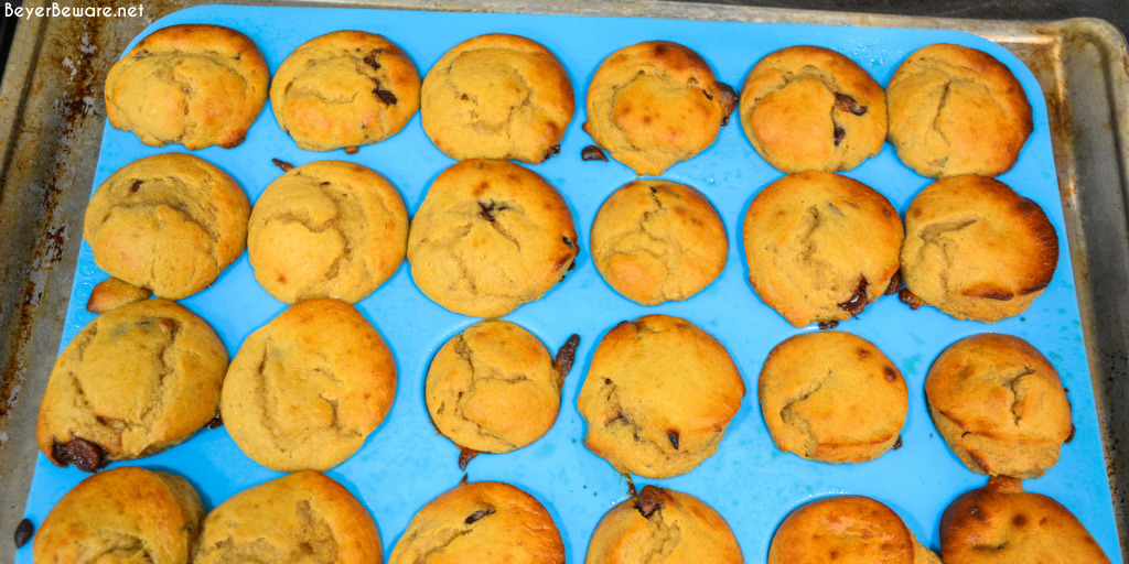 baked banana chocolate chip mini muffins