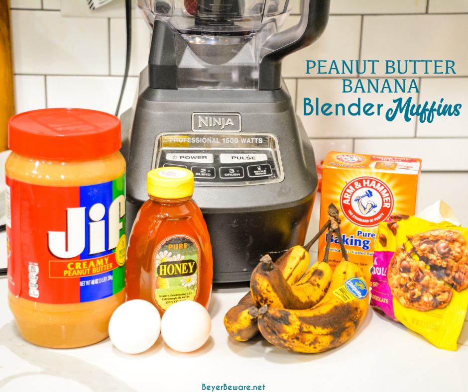peanut butter banana blender muffin ingredients