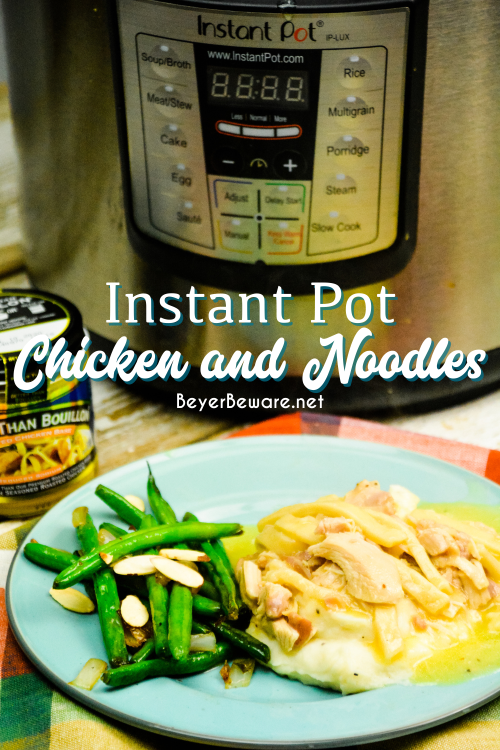 Instant Pot Chicken and Noodles is a quick chicken and noodles recipe for an easy comfort food when you are in a hurry for something for a weeknight dinner.