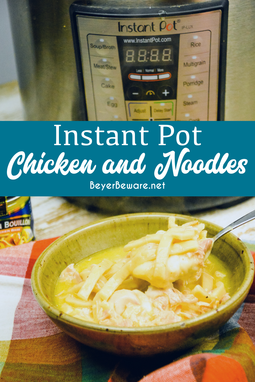 Instant Pot Chicken and Noodles is a quick chicken and noodles recipe for an easy comfort food when you are in a hurry for something for a weeknight dinner.