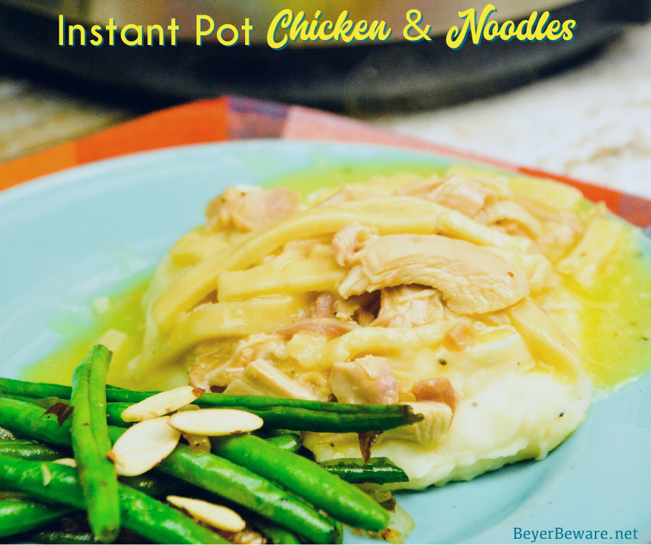 Instant Pot Chicken and Noodles is a quick chicken and noodles recipe for an easy comfort food when you are in a hurry for something for a weeknight dinner.
