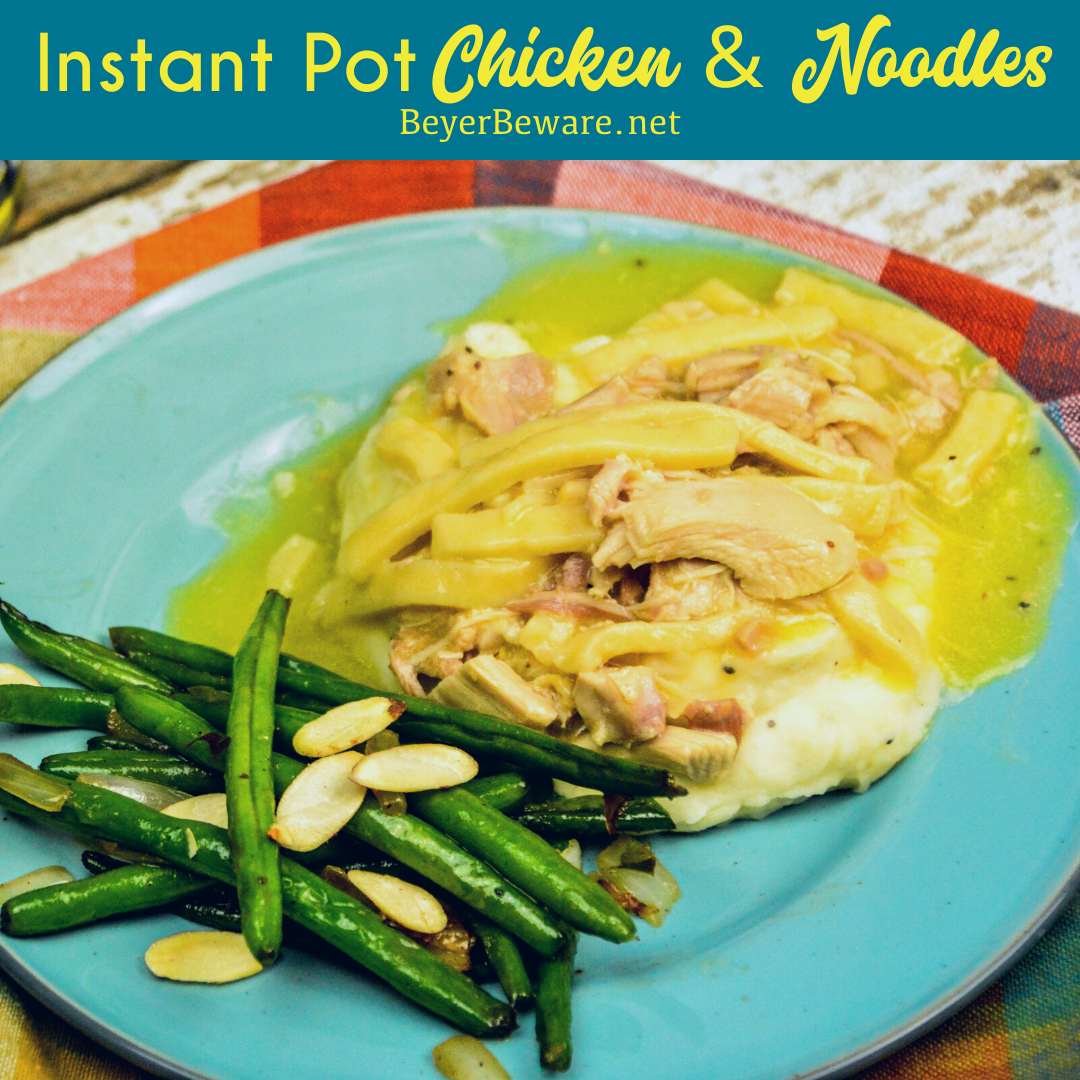 Instant Pot Chicken and Noodles is a quick chicken and noodles recipe for an easy comfort food when you are in a hurry for something for a weeknight dinner.