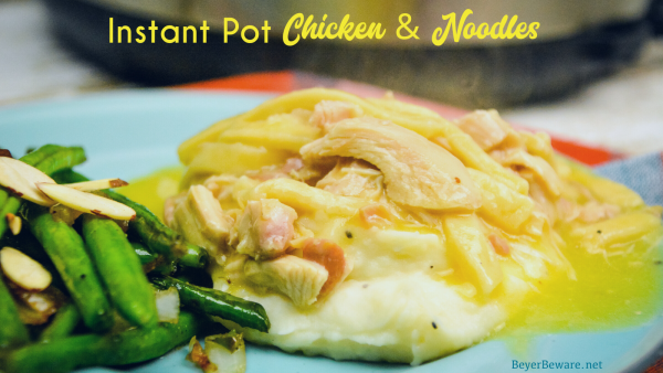 Instant Pot Chicken and Noodles is a quick chicken and noodles recipe for an easy comfort food when you are in a hurry for something for a weeknight dinner.