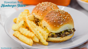 Hawaiian roll hamburger sliders recipe is a loose meat cheeseburger sliders pan fried with onion soup mix and mayonnaise then baked on the butter topped rolls with lots of cheese.