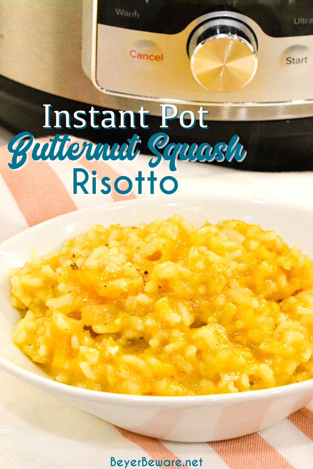 Instant Pot butternut squash risotto is a creamy risotto recipe has a hint of sweetness but savory in flavor from the onion, garlic, and sage and is made in under 20 minutes.