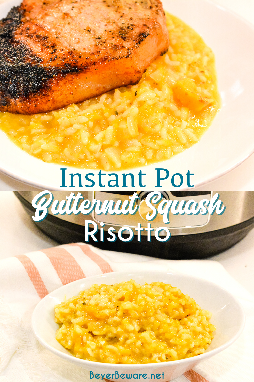 Instant Pot butternut squash risotto is a creamy risotto recipe has a hint of sweetness but savory in flavor from the onion, garlic, and sage and is made in under 20 minutes.