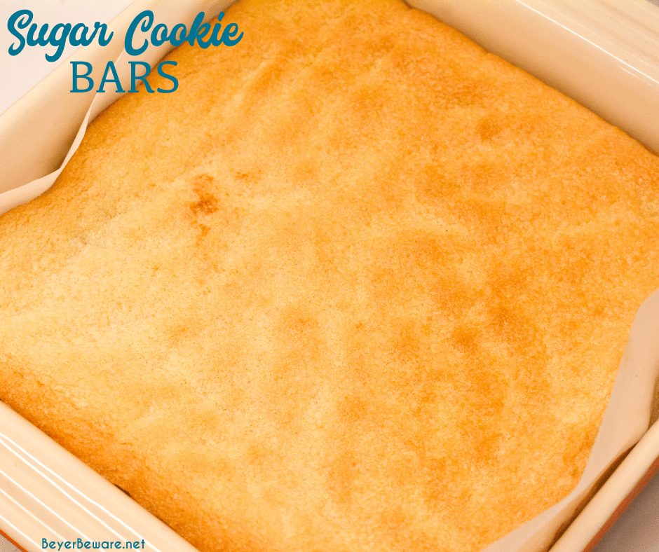 Sugar Cookie Bars are a simple bar cookie made with a package of Betty Crocker sugar cookie mix, butter, and eggs topped with a homemade Lofthouse cookie type icing for a quick and simple treat.